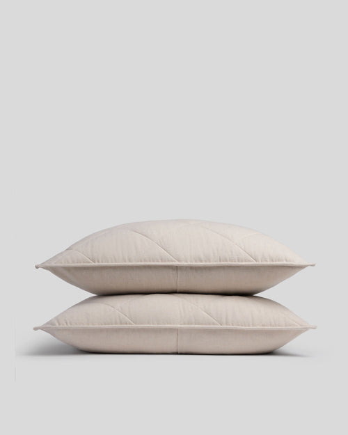 Flannel Quilted Shams (Bone) Position 1